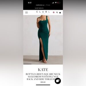 Club L London emerald green maxi dress